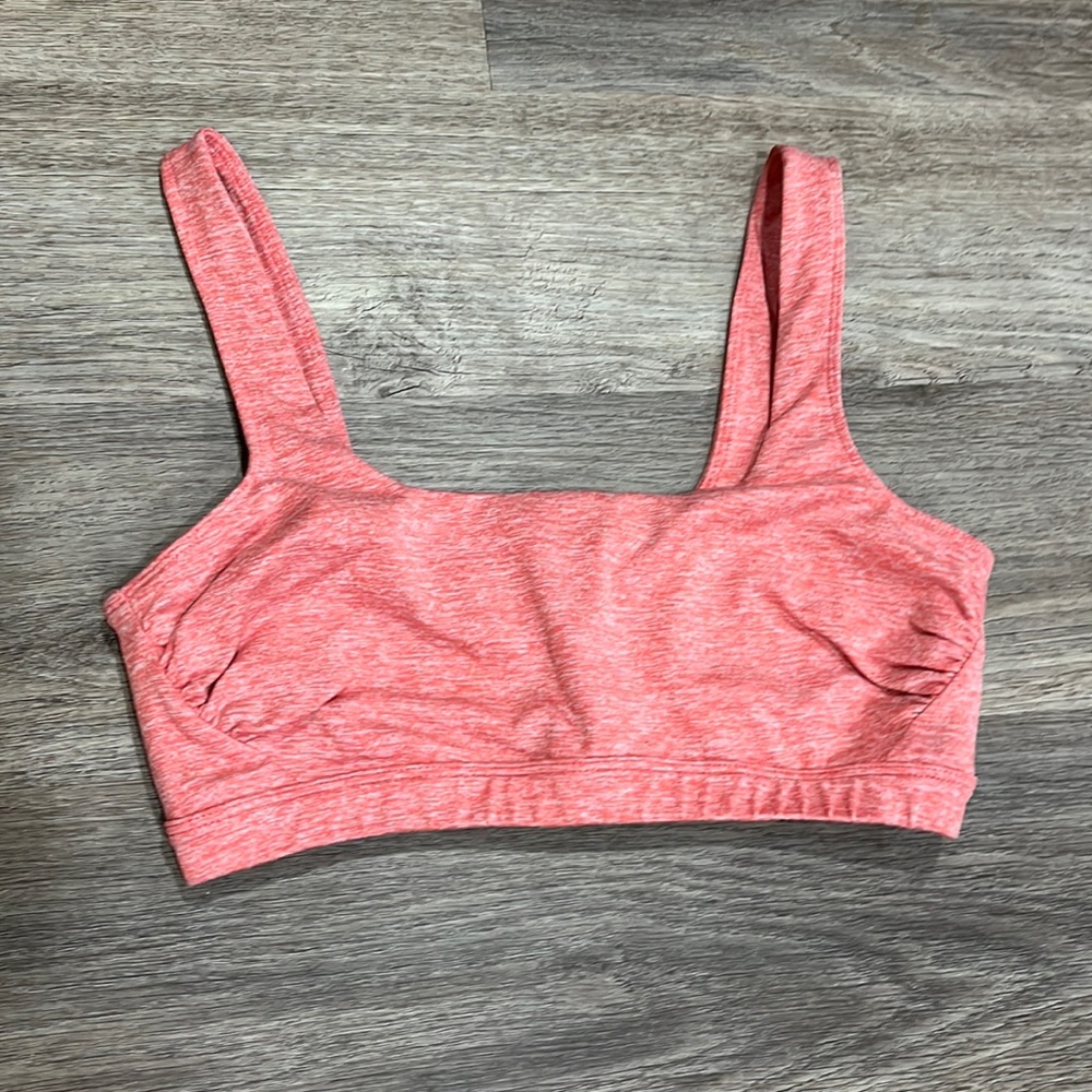 Free People Movement Pink Square Neck Sports Bra with Back Keyhole Size Small